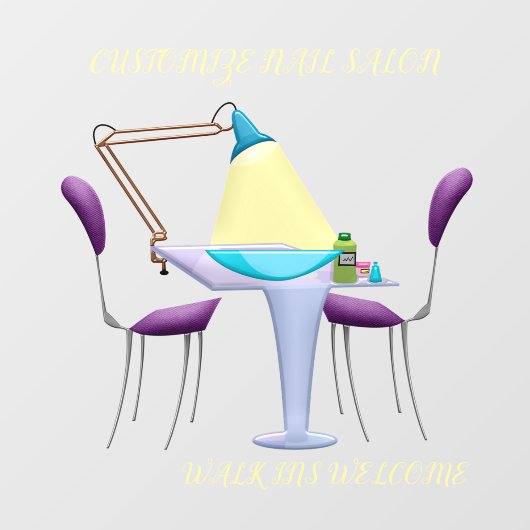 Nail Salon Winkelbedrijf aanpassen Raamsticker (Vel)