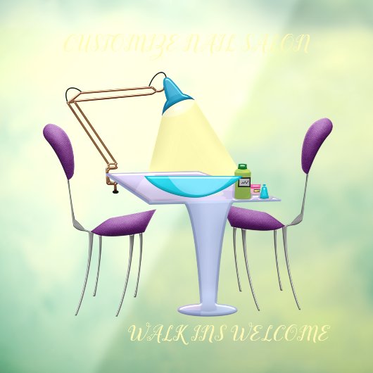 Nail Salon Winkelbedrijf aanpassen Raamsticker (Vel 3)