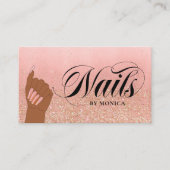 Nail Shop Manicure Tech Peach Gold Glam Glitter Visitekaartje (Voorkant)