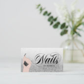 Nail Shop Manicure Tech Silver Black Glam Glitter Visitekaartje (Staand voorkant)