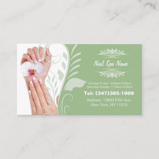 Nail Spa business cards Visitekaartje (Voorkant)