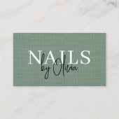 Nail Specialist Linen Sage Green QR Code   Visitekaartje (Voorkant)