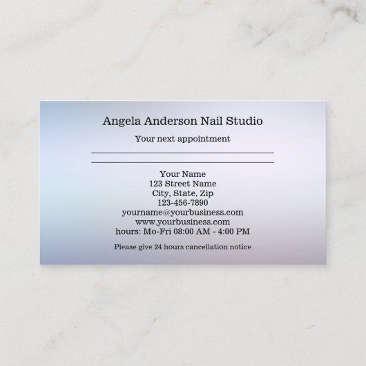 Nail Studio Appointment-Visitekaartje Afsprakenkaartje (Achterkant)