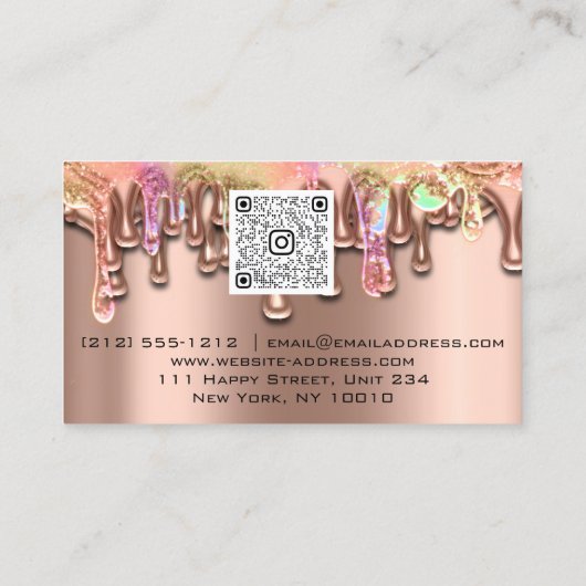 Nail Studio bestuurt Roos QR Logo Wax Body Epilati Visitekaartje (Achterkant)