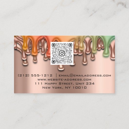 Nail Studio biedt Roos QR Logo Wax Body Care Visitekaartje (Achterkant)