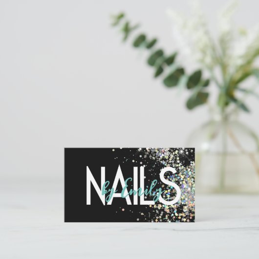 Nail Studio Designer Galaxy Art Blauwgroen zwart Visitekaartje (Staand voorkant)