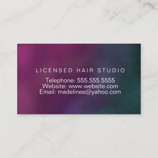 Nail Studio Designer Galaxy Art Visitekaartje (Achterkant)