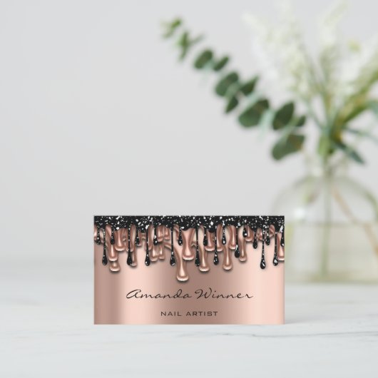 Nail Studio Drift Roos QR Code Logo Wax Body Care Visitekaartje (Staand voorkant)