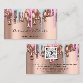 Nail Studio Drift Roos QR Logo Wax Epilation Pink Visitekaartje
