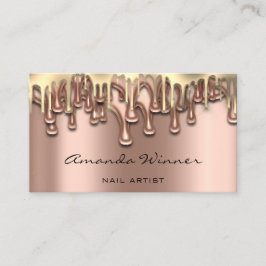 Nail Studio Drip Roos Gold QR Code Logo Wax Body Visitekaartje