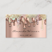 Nail Studio Drip Roos QR Code Logo Wax Body Zeep Visitekaartje (Voorkant)