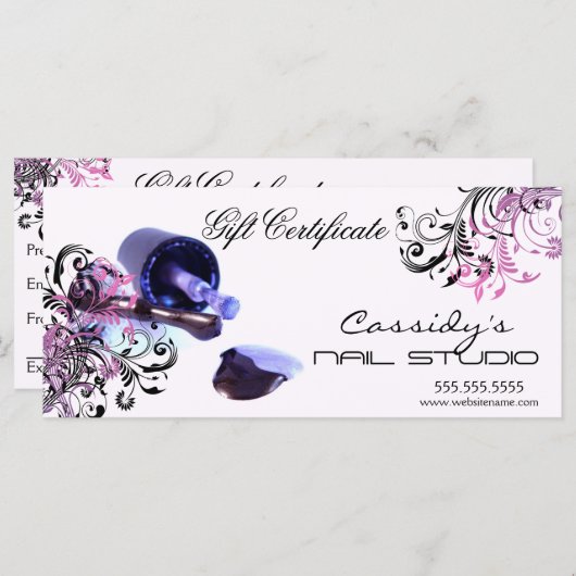 Nail Studio- en Salon-cadeaubon (Voorkant / Achterkant)