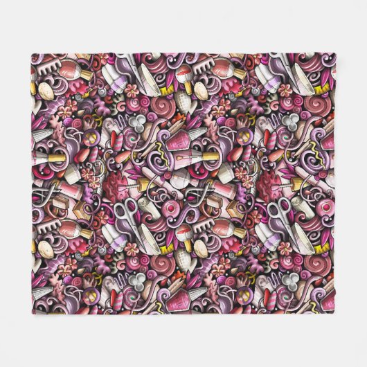 Nail Studio Pattern Fleece Deken (Voorkant (Horizontaal))