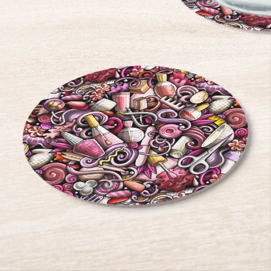 Nail Studio Pattern Ronde Kartonnen Onderzetter (Gebogen)