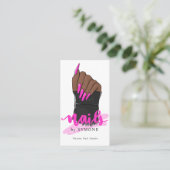 Nail Tech Artist Nail Designer Nail Salon Logo Bus Visitekaartje (Staand voorkant)
