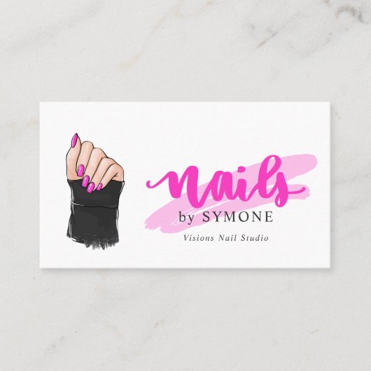 Nail Tech Artist | Nails Designer  Salon Bus Visitekaartje (Voorkant)