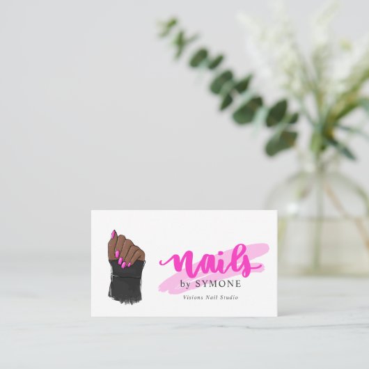 Nail Tech Artist | Nails Designer  Salon Bus Visitekaartje (Staand voorkant)