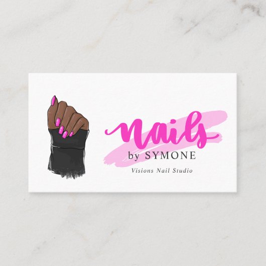 Nail Tech Artist | Nails Designer Salon Bus Visitekaartje (Voorkant)