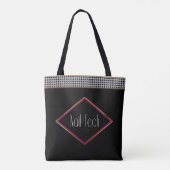 Nail Tech Bag, Name Insert, Manicurist, Black Tote Bag (Achterkant)