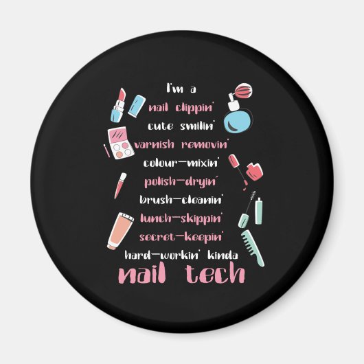 Nail Tech Beautician Fingernagels Nail Tech Gift Magneet (Voorkant)