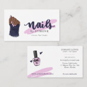 Nail Tech Beauty Salon geïllustreerd  hand Visitekaartje (Voorkant / Achterkant)