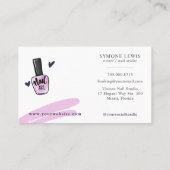 Nail Tech Beauty Salon Hand Illustration Visitekaartje (Achterkant)