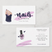 Nail Tech Beauty Salon Hand Illustration Visitekaartje (Voorkant / Achterkant)