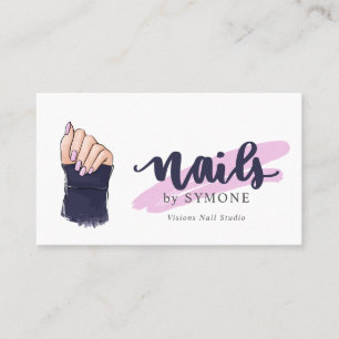 Nail Tech Beauty Salon Hand Illustration Visitekaartje