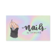Nail Tech Beauty Salon Pastel Neon Holographic Bus