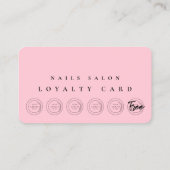 Nail Tech Beauty Salon Pink Punch Loyalty Kaart Visitekaartje (Achterkant)