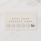 Nail Tech Beauty Sand Logo Punch Loyalty Kaart Visitekaartje (Achterkant)