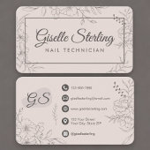 Nail Tech Blush Pink Floral Visitekaartje