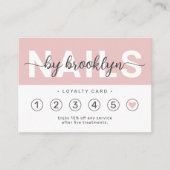 Nail Tech Blush Pink Script Klantenkaartje (Voorkant)