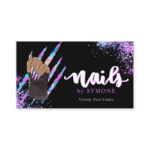 Nail Tech Bold Holographic Your Logo Visitekaartje