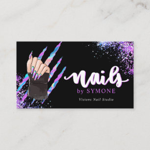 Nail Tech Bold Holographic Your Logo Visitekaartje
