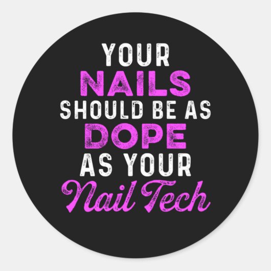 Nail Tech Colour Pools Manicurist Pedicurist Gift Ronde Sticker (Voorkant)
