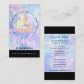 Nail Tech Crystal Holographic Nail Shop Blue Opal Visitekaartje (Voorkant / Achterkant)