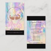 Nail Tech Crystal Holographic Nail Shop Business C Visitekaartje (Voorkant / Achterkant)