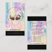 Nail Tech Crystal Holographic Nail Shop Business Visitekaartje (Voorkant / Achterkant)