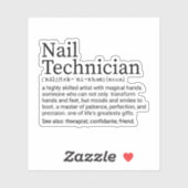 Nail Tech Definition, Nail Technicia cadeautjes Sticker (Vel)