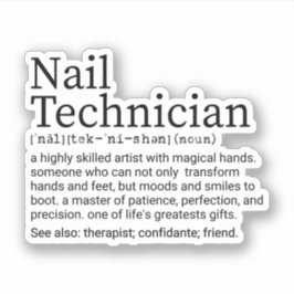 Nail Tech Definition, Nail Technicia cadeautjes Sticker