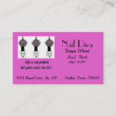 “Nail Tech Diva” Nagelstyliste  Visitekaartje (Voorkant)