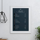Nail Tech Esthetician prijslijst Zwart Wit Grijs Poster