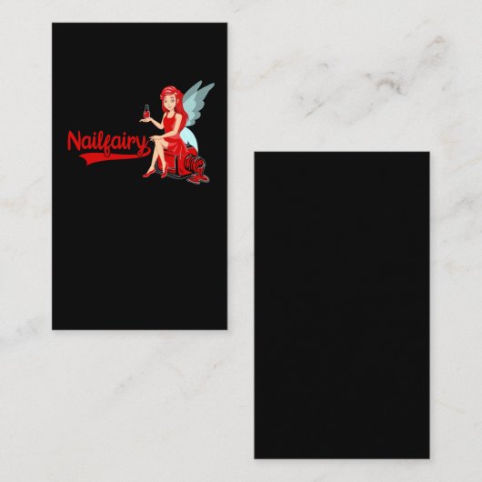 Nail Tech Fairy Cosmetics Nail Technicia Manicuri Visitekaartje (Voorkant / Achterkant)