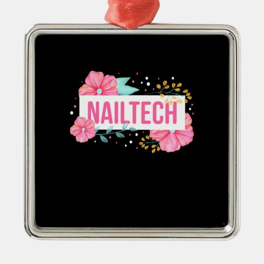 Nail Tech Flower Metalen Ornament (Voorkant)