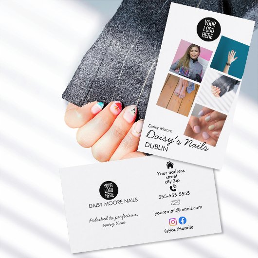 Nail Tech Foto Portfolio manicure kunst Design Visitekaartje