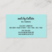 Nail Tech Girly Mint Roze Glitter Ombre Typografie Visitekaartje (Achterkant)