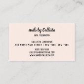 Nail Tech Girly Pink Glitter Ombre Typografie Visitekaartje (Achterkant)
