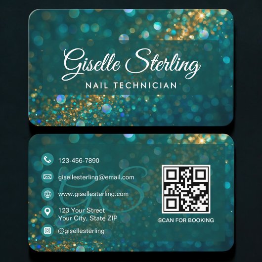 Nail Tech Green QR Code Visitekaartje