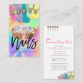 Nail Tech - Hands Diamond Logo - Holografisch salo Visitekaartje (Voorkant / Achterkant)